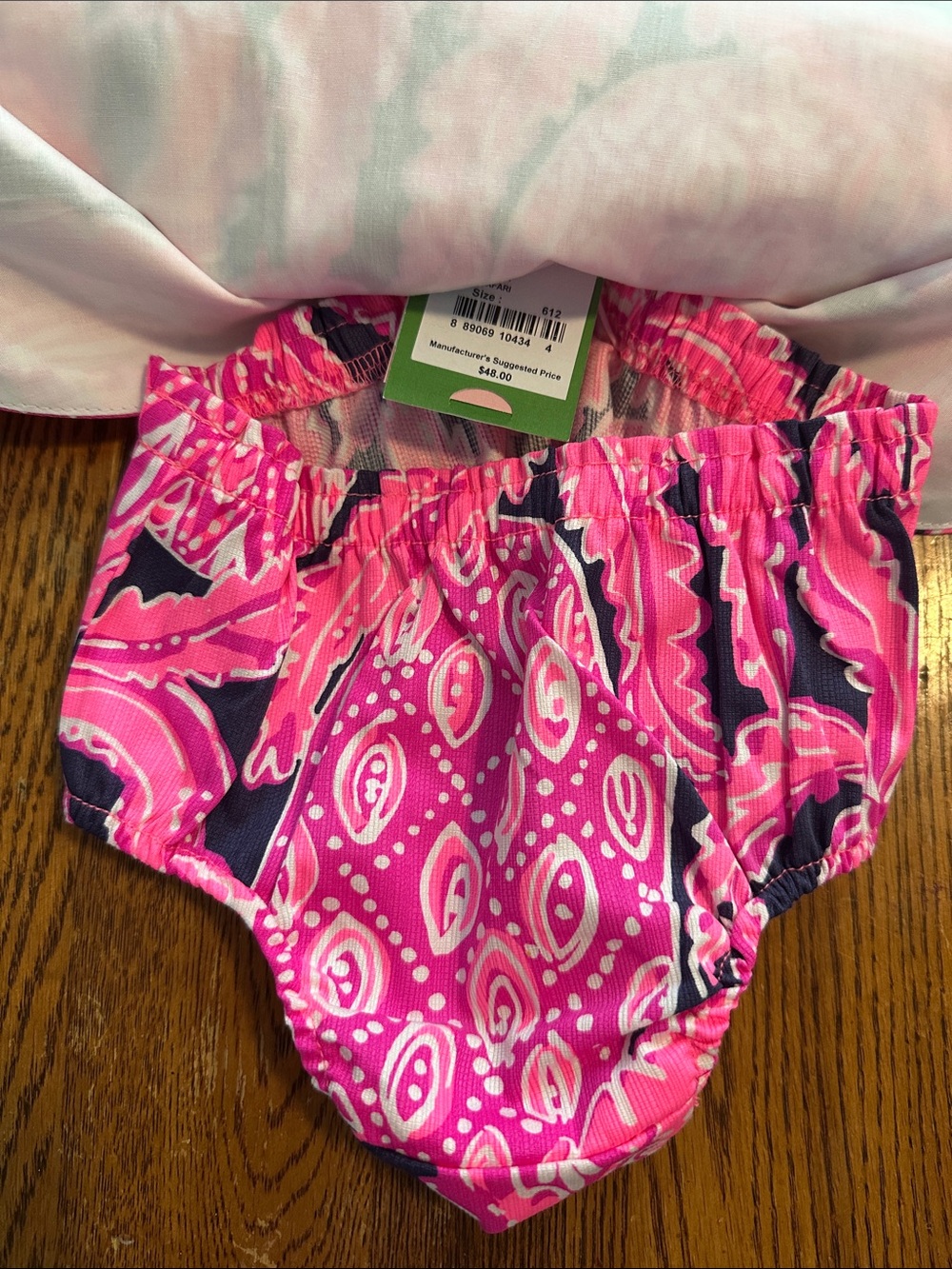 Lilly Pulitzer Pink and Navy Pineapple Print Girls Matching Set - Picture 2 of 9
